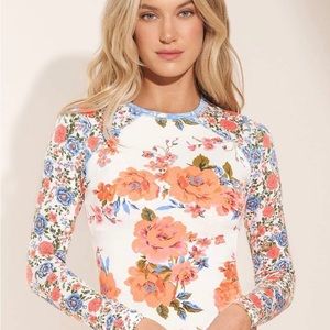 Maaji Free Spirit Driver Rashguard Floral Beige Swim